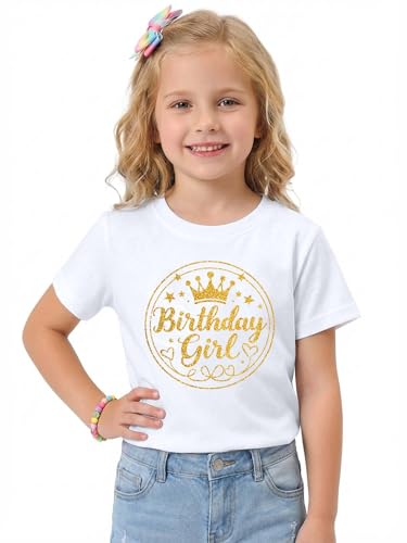 Image of YHHR Birthday Girl Shirt Tie Dye Girls Birthday Shirts 7-14 Year Kids Tops | Girls Birthday T Shirt, Cute B-Day Gifts Party Tops ,Birthday Outfits ,Letter Print Tees ,Graphic Short Sleeve Tee Tops