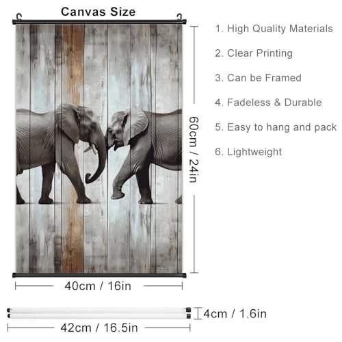 Toile en bois à suspendre éléphant pour embellir vos murs vides