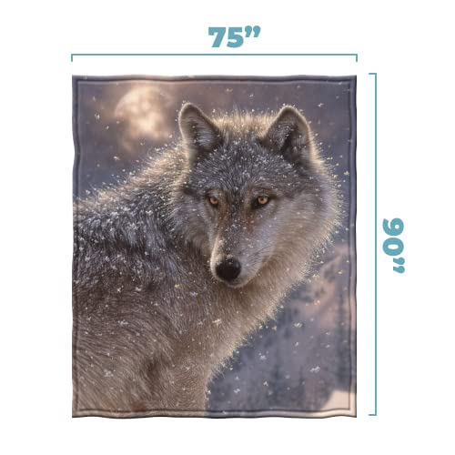 Wolf Fleece Throw Blanket