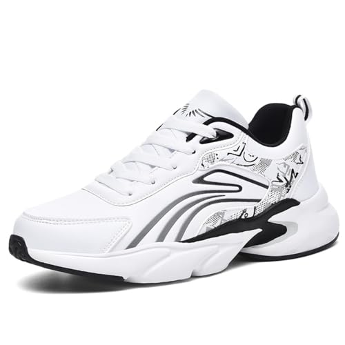 and Trendy High - end Large - Size Men's Platform Chunky Running Shoes, Comfy and Lightweight, Suitable for Casual Activities and Tennis - Related Sports (Black,11)