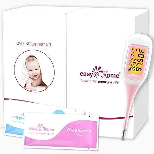 Easy@Home Ovulation Test Kit: 50 Advanced Ovulation Strips &20 Early Pregnancy Tests & One Digital Basal Body Thermometer - Accurate Fertility Tracker OPK Set with Free APP -50LH+20HCG+BBT EZTB-S-523