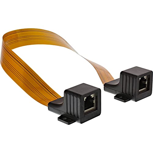InLine 69991I Patch Cable Window Feed-Through 2x RJ45 Female Unshielded 0.3m Black, 1.78 x 7.37 x 32.77 cm