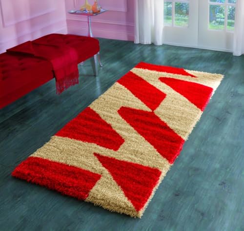 Image of Fluffy Silky Micro Fiber Polyster Carpet /Runner for Bedroom, Study Room, Playing Room, Guest Room ETC. 2x6 feet Feet, (P-1)