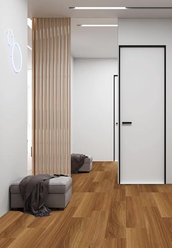 Image of 24x7 eMall PVC Flooring Planks Tiles Self Adhesive Peel & Stick Wooden Design 18 Planks 27 Square feet. (18, Oak)