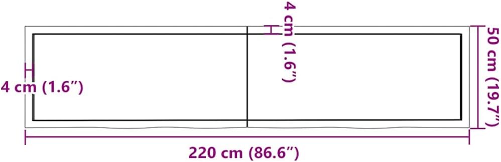 vidaXL Wall Shelf Dark Brown 86.6 x 19.7 x (0.8-1.6) " Treated Solid Wood Oak