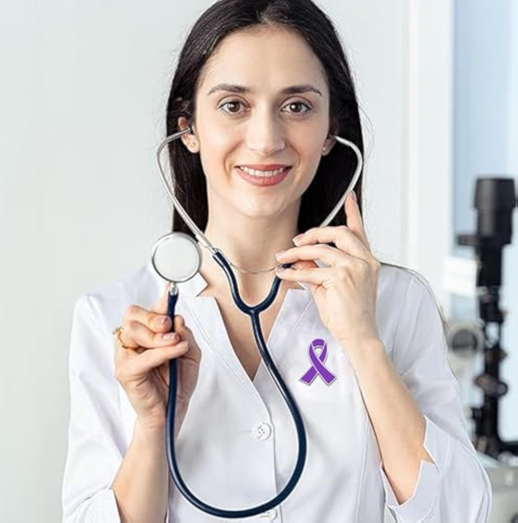 Purple Ribbon Awareness Enamel Lapel Pin for Causes