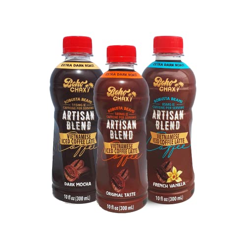Café Sua Da Vietnamese Iced Coffee Lattes Flavor Bundle | Cold Brew Made With Strong, Bold Robusta Beans | Sustainably Sourced | 10.14 Fl Oz Bottles | Traditional, Dark Mocha, And French Vanilla #TOP25