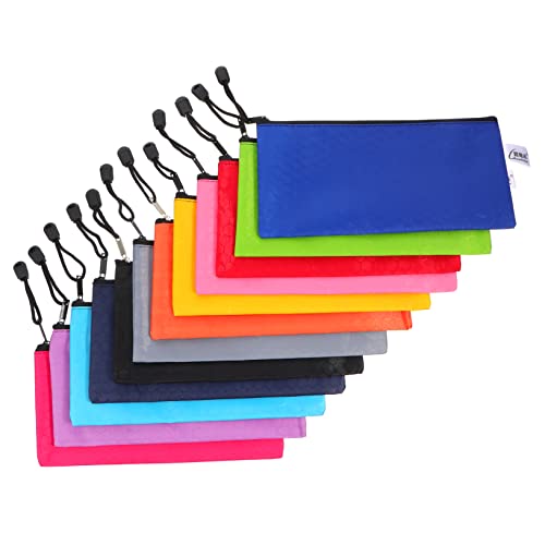 TEHAUX 12個 筆入れ バッグ ストレージ ジッパー収納ポーチ ファイル収納