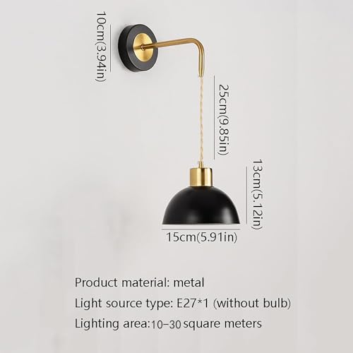 Lámpara de Pared con Pilas E27 Evita Obras Regulable con Pantalla Cristal 3