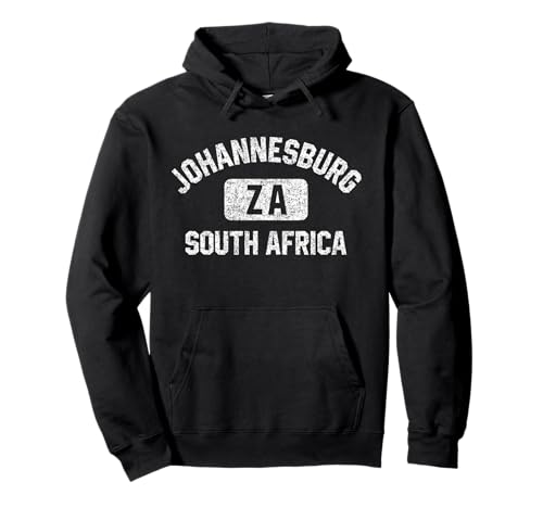 Johannesburg South Africa ZA Gym Style Distress White Print Pullover Hoodie