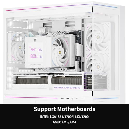 Image of Thermalrlght Phantom Spirit 120 Digital SNOW CPU Air Cooler, 7 Heat pipes CPU Cooling,Double Tower Cooling,Support for AM4 /AM5 /Intel lga1700 /115X /1200 /1851,Magnetic Attraction-Digital Screen Top Cover