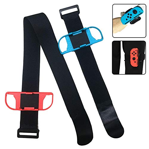 iShiné Lot de 2 Bracelets Just Switch 2020 pour Manette Nintendo Switch Joy Con, Bracelet élastique réglable Achort avec Manette de Jeu pour Joycon Great Fun pour Enfants et Adultes