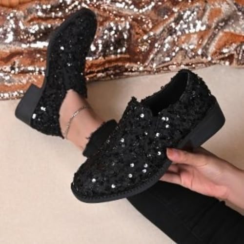 Chaussures plates polyvalentes style printanier à paillettes - 2