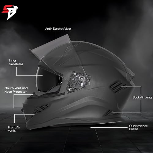 Image of Steelbird SBH-25 Rudra ISI Certified Full Face Helmet for Men and Women