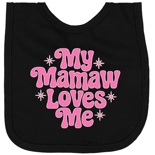 inktastic Mamaw Loves Me Granddaughter Outfit Newborn Bib