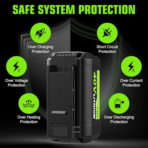 Image of Reoben 2Pack OP4060 7500mAh 40 Volt Replacement for Ryobi 40V Lithium Battery 7.5Ah Compatible with Ryobi 40V Battery OP4050A OP40601 for 40 Volt ryobi Battery(Green-2P)