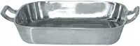 Forma Assadeira Tabuleiro Para Frango 36 cm Aluminio Polido Com Alças