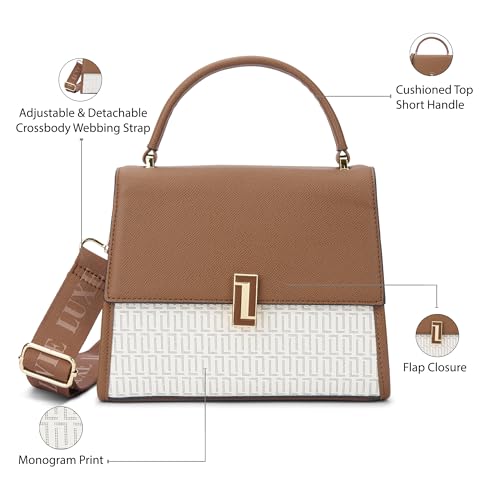 Image of Lavie Luxe Women's Monogram Merci Satchel Handbag | Satchel Bag for Work | Ladies Purse | Stylish Shoulder Bag | Gift For Women