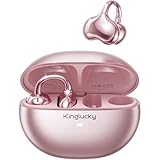 【全面革新】 Kinglucky ワイヤレスイヤホン オープン型 Bluetooth 【極限の快適さ、ながらの安全性】 耳挟み式 耳を塞がない 最大50時間連続再生 超低遅延 IPX5防水 4gの超軽量 音漏れ防止 iphone用イヤホン オープンイヤホン【PSE認証済み】 ローズゴールド