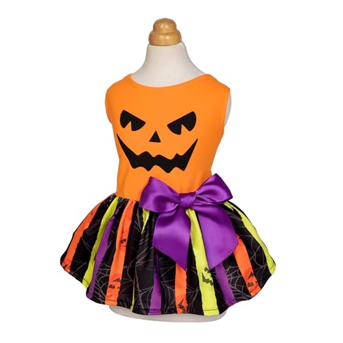 image for Fitwarm Halloween Pumpkin Dog Dress, Funny Dog Halloween Costumes, Dog