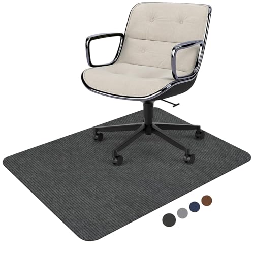 Image of Desk Chair Mat for Hardwood Floor Corduroy Surface 55 inchx35 inch Office Chair Mat for Rolling Chairs,Large Anti-Slip Backing Under Desk Low-Pile Office Rug Floor Mat for Office /Home