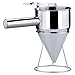 Foreverup Dispensador de Embudo para Hornear de Acero Inoxidable,Embudo Confitería Embudo Pistón Para Hornear Acero Inoxidable,Embudo de pistón con soporte para Uso doméstico en panadería y Cocina