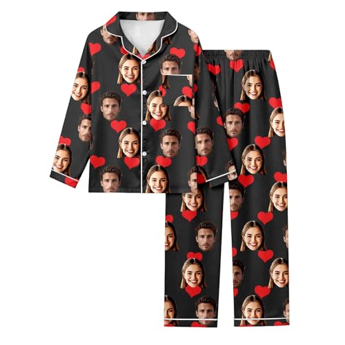 YOSUWOAI Set pigiama personalizzato con foto per coppie Pigiama in
