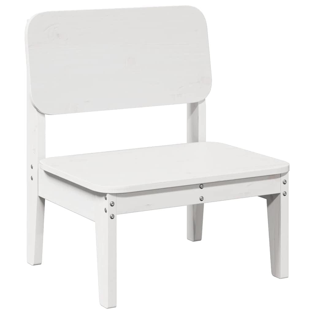 Chaise de jardin blanche assise basse 31 cm en pin