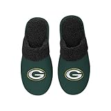 FOCO Herren-Hausschuhe mit NFL-Motiv, Team-Farbe, Wildleder, Sherpa-Scuff, Green Bay Packers, Large