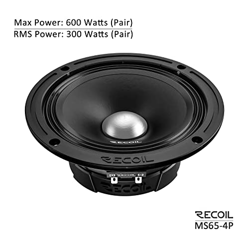 RECOIL MS65-4P 6.5-Inch Midrange Pro Audio Car Speakers for Automotive Enthusiasts (Pair)  
RECOIL MS65-4P 6.5-Inch Midr
