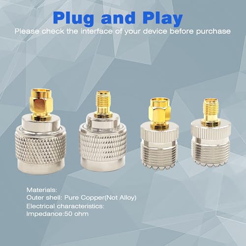 Adaptador SMA a UHF Coaxial Kit 4 piezas miniatura 2