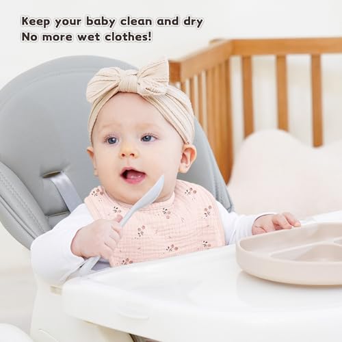 Image of Susurration Muslin Baby Drool Bibs 10Pack Soft Square Adjustable Bandana Bibs for Unisex Baby Girls & Boys