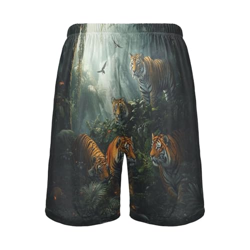 Men's Pajama Bottoms, Tigers Pajamas Shorts Short Sleep Pants Lounge Wear Sleepwear Pjs2