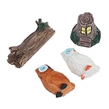 Artisanat sophistiqué : les objets artisanaux en résine de hibou et de souche d'arbre sont méticuleusement fabriqués, pour améliorer le micro-paysage de votre jardin, la décoration de souche d'arbre, l'ornement de jardin
