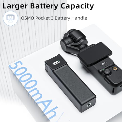 Image of Pocket3 /4 Battery Handle For DJI osmo Pocket 3 Extended Accessories 5000mAh provides 180 Minutes Mobile Power With MINI Tripod Battery Handle（USB-C Does not support all output） (DJI osmo Pocket 4)