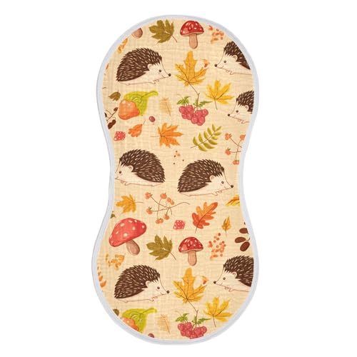 xigua Cute Hedgehogs Muslin Baby Burp Cloths Set of 1, Super Soft & Absorbent Burping Rags, Cotton Burp Clothes Shower Gift for Newborn, Baby Girls and Boys