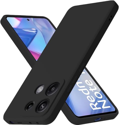 Image of DIZORO Compatible with Mi Redmi Note 13 5G Back Cover with Upgraded Square Edges for Camera Protection Shockproof Flexible Matte Liquid Silicone Mobile Phone Case (Black)