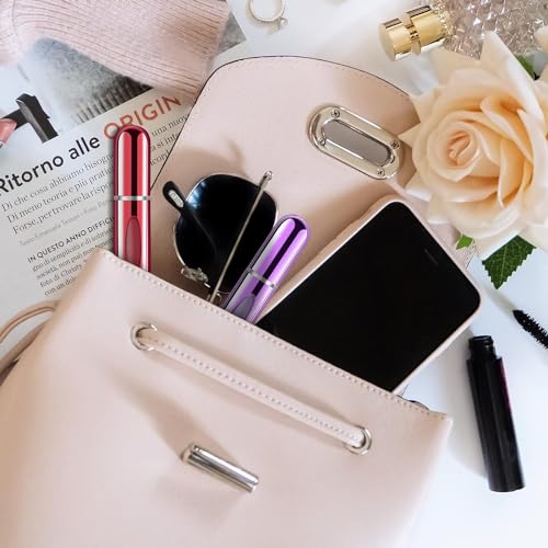 Image of Pack of 2 Mini Refillable Perfume Spray, Atomizer Bottle, Scent Pump Case (Multicolor)