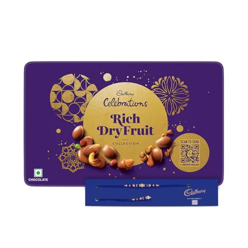 Image of Cadbury Celebrations Rich Dry Fruit Collection Chocolate Gift Box With Rakhi, 177 Gram