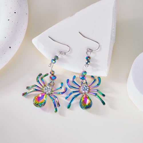 Boucles d'oreilles araignée légères anti-douleur en cristal brillant - 5