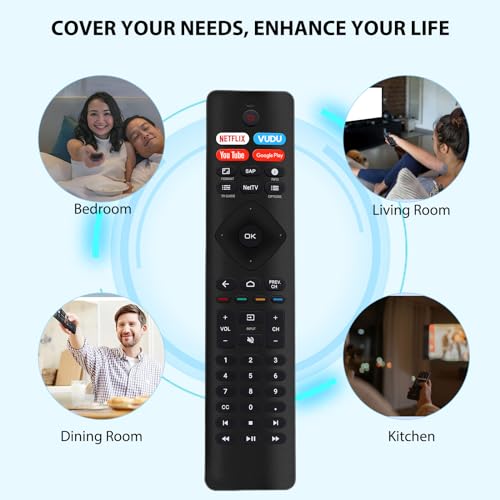 Image of Universal Remote for All Philips TV Remote Replacement, for Philips Smart TV, LED, LCD, HDTV, 3D, 4K UHD TVs