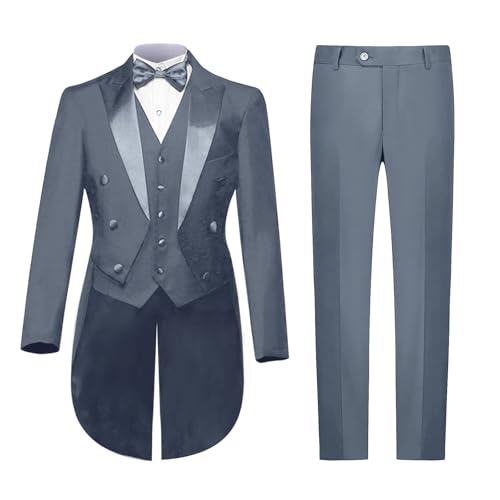 Mens Suits 3 Piece Slim Fit,Men's Tailcoat Suit Single Breasted Swallow Tail Coat for Proms,Concert,Wedding