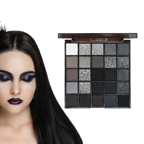 Sombra de ojos Smoky - Sala de ojos Smoky Smoky de 25 colores Matte, Black Smoky | Dark Smoky Eye Shadow Palettes para Halloween, sombra de polvo, kit gótico de ojos ahumados, sombra de ojos de f