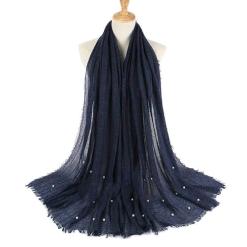 Châle perles de coton froissé polyvalent pour femme en jupe wrap et foulard