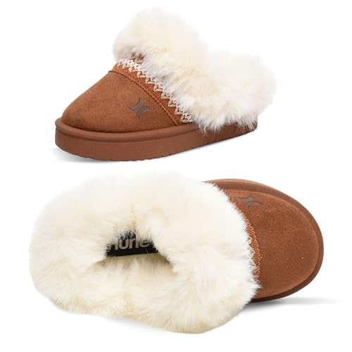 Chaussures d'intérieur Hurley pour enfants filles garçons avec fausse fourrure