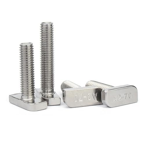 Hammerkopfschrauben, 12 Stück Hammerkopfschrauben Edelstahl m8x20mm, Hammerkopfschraube mit Sperrzahnmuttern Gewächshaus Schrauben Edelstahl für Photovoltaik- und Solarmontage (Silber)