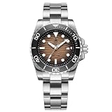 ADDIESDIVE 200 M Waterproof Quartz Watches BGW9 Luminous 41 MM Big Dial Date Window 3 Hands Japanese 2115 Movement Brown Wristwatch for Swimming, Diving, Snorkeling