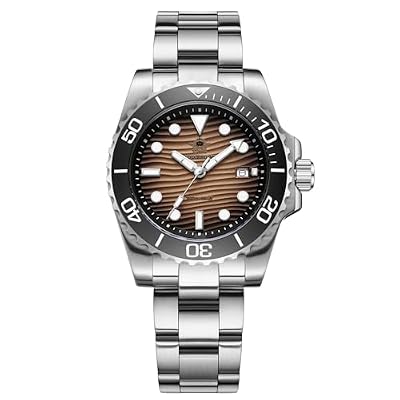 ADDIESDIVE 200 M Waterproof Quartz Watches BGW9 Luminous 41 MM Big Dial Date Window 3 Hands Japanese 2115 Movement Brown Wristwatch for Swimming, Diving, Snorkeling