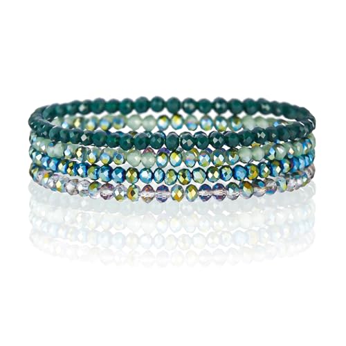 Wanheart Damen Kristall Perlen Armband Boho Modeschmuck Mehrschichtiges Steine Armband Beste Freundin Geschenk