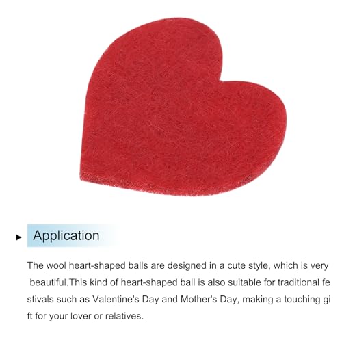 QUARKZMAN Herzförmige Pom Pom Herzen aus Filz für Valentinstag Basteln 4 cm x 4 cm für Dekoration Zuhause Party Kunsthandwerk, Rot, Packung mit 100